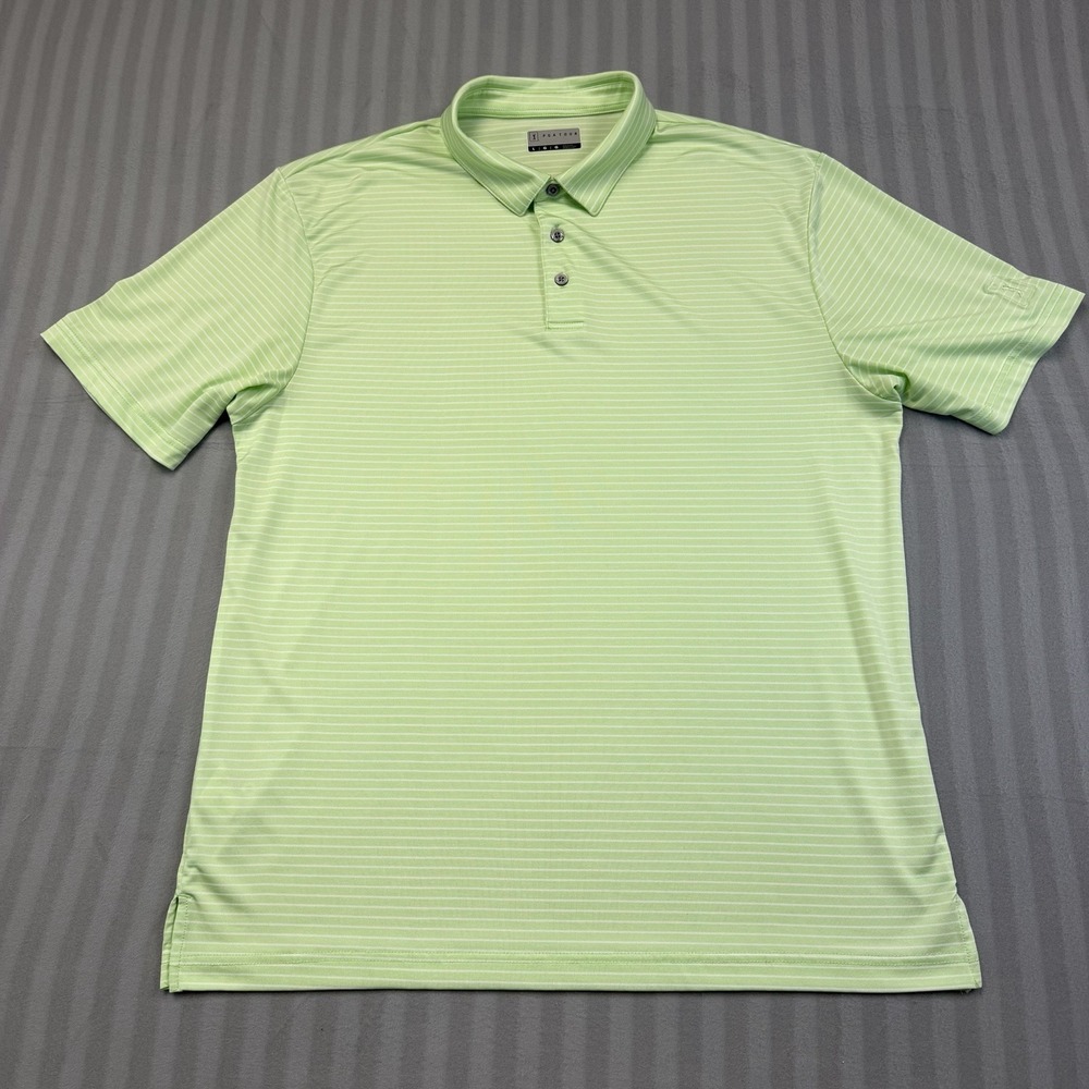 PGA Tour Pro Series Men's Polo‎ Golf Shirt Size Large Color Green Striped